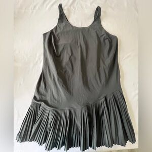 SPANX Charcoal Gray Tank Dress with Pleated Detail